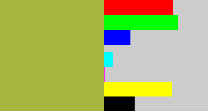 Hex color #a8b63f - booger