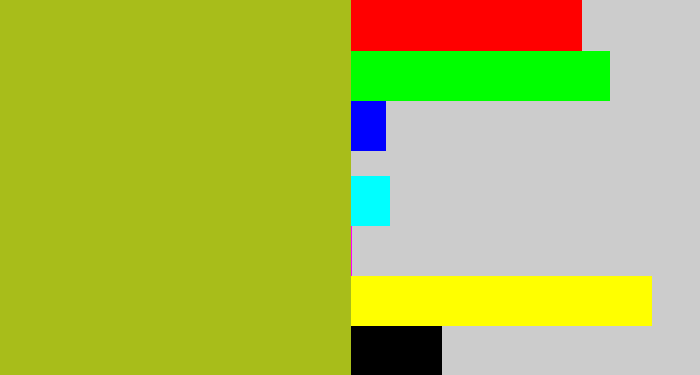 Hex color #a8bd1a - pea