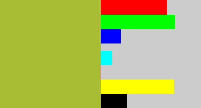 Hex color #a8bd33 - sick green