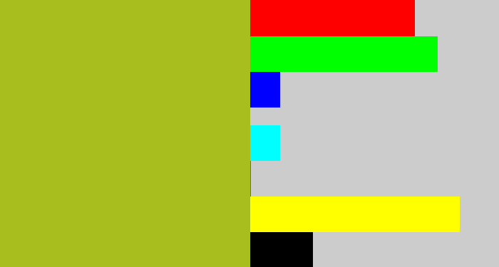 Hex color #a8be1f - pea