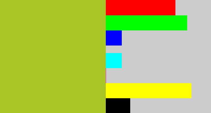 Hex color #a8c526 - pea