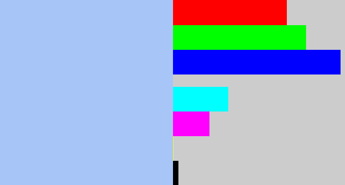 Hex color #a8c5f8 - pastel blue