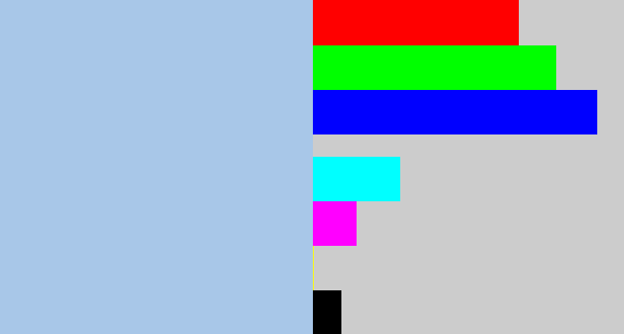 Hex color #a8c7e8 - light blue grey