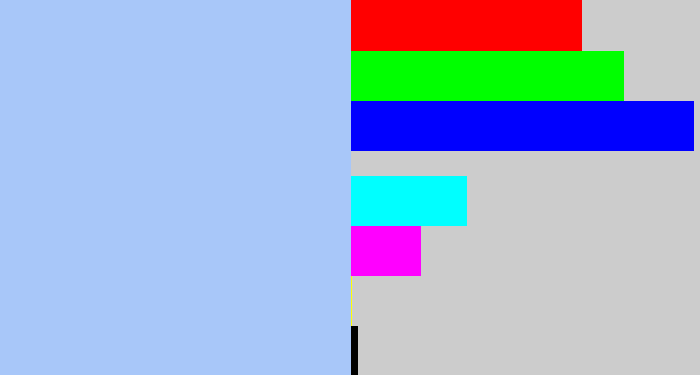 Hex color #a8c7f9 - pastel blue