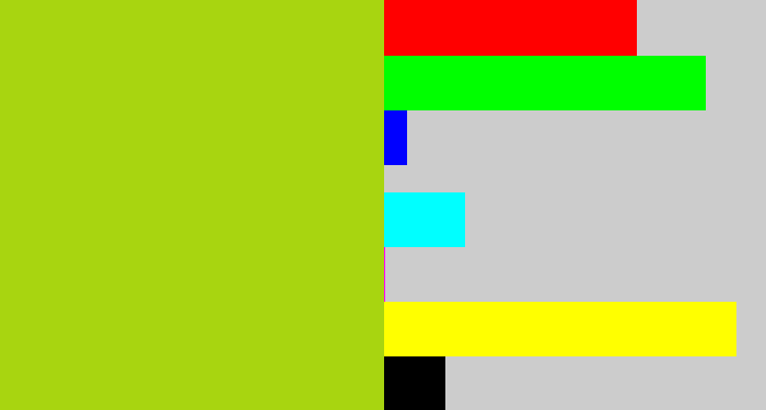 Hex color #a8d510 - yellowish green