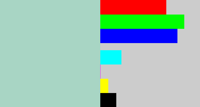 Hex color #a8d5c4 - light teal