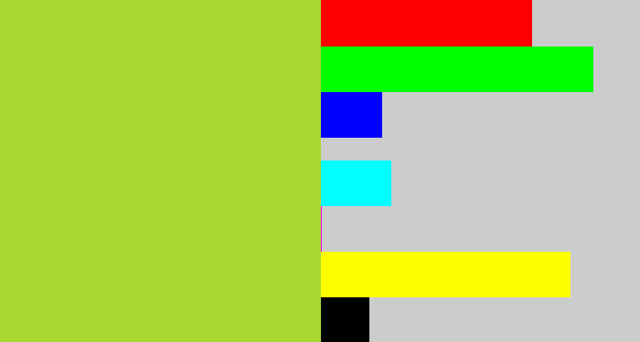 Hex color #a8d830 - yellowish green