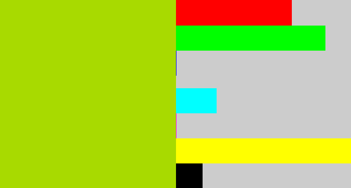 Hex color #a8da00 - green/yellow