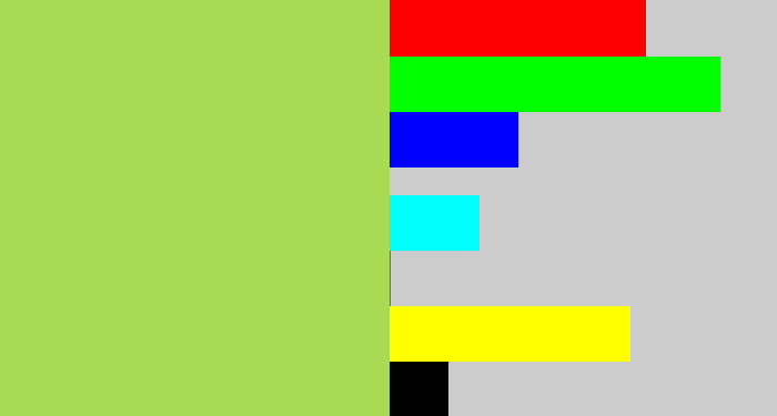 Hex color #a8da53 - kiwi