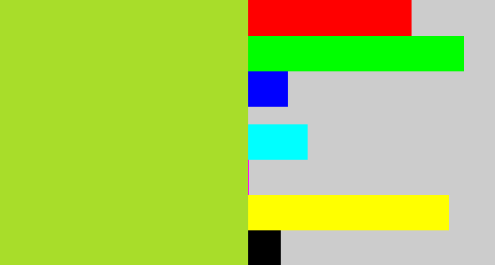 Hex color #a8dd2a - yellowish green