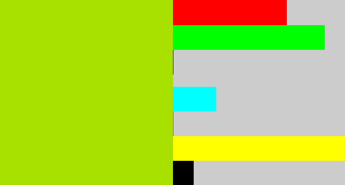 Hex color #a8e000 - green/yellow