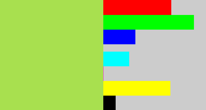 Hex color #a8e04f - kiwi