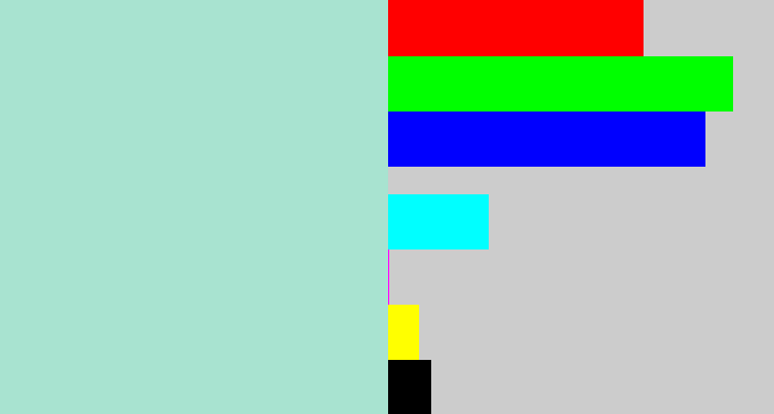 Hex color #a8e3d0 - pale turquoise