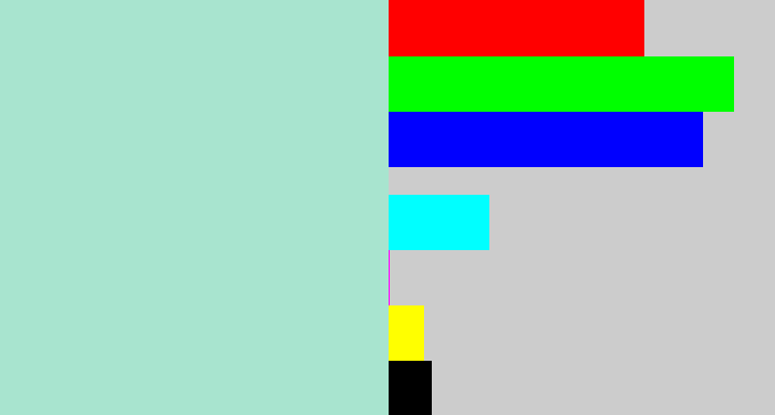 Hex color #a8e4cf - pale turquoise