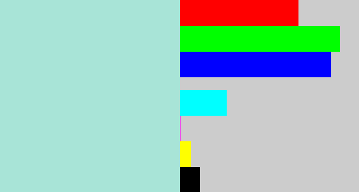 Hex color #a8e4d7 - pale turquoise
