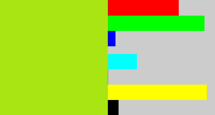 Hex color #a8e512 - yellowish green