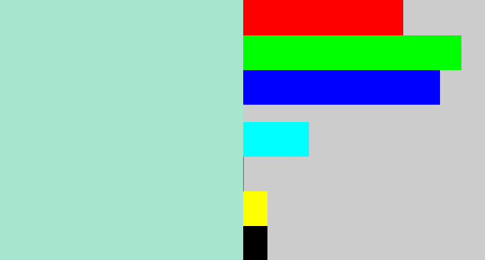Hex color #a8e5cf - pale turquoise