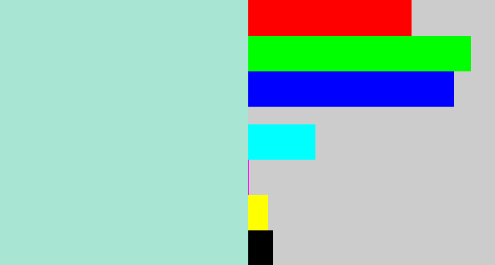 Hex color #a8e5d3 - pale turquoise