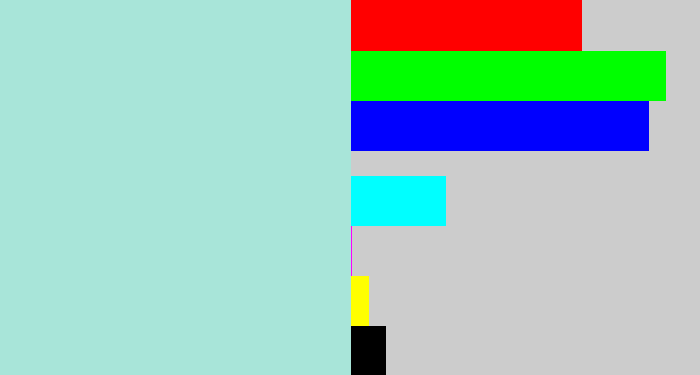Hex color #a8e5d9 - pale turquoise
