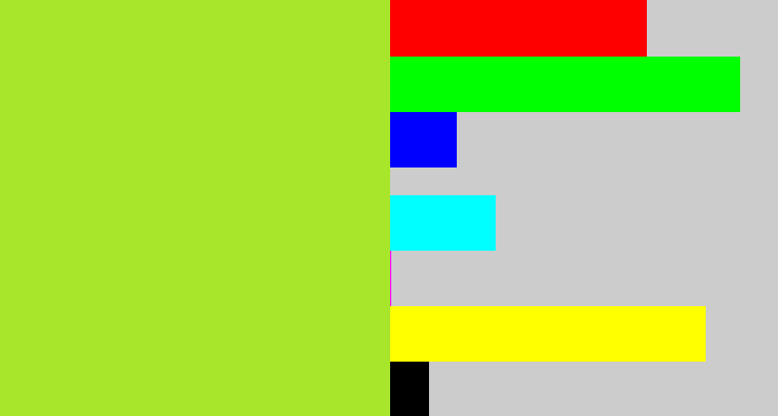 Hex color #a8e62b - yellowish green