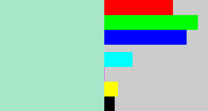 Hex color #a8e6c9 - pale turquoise