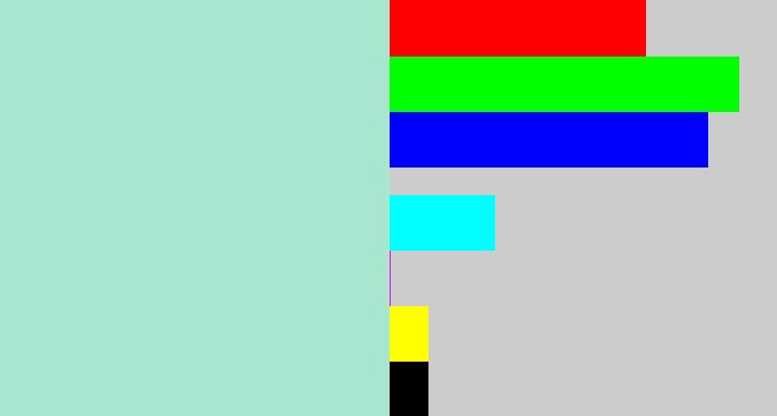 Hex color #a8e6d0 - pale turquoise