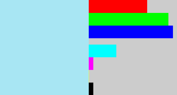 Hex color #a8e6f3 - robin's egg blue