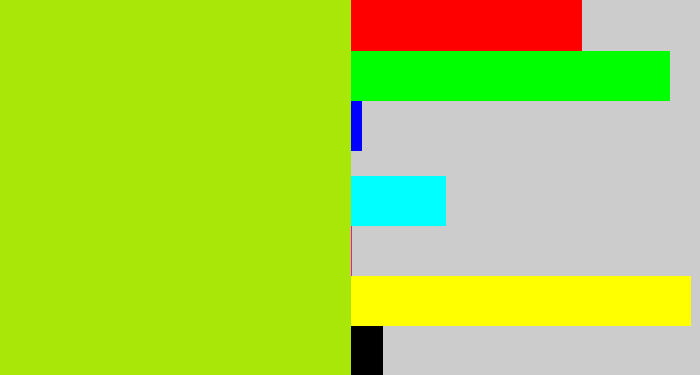 Hex color #a8e708 - lemon green