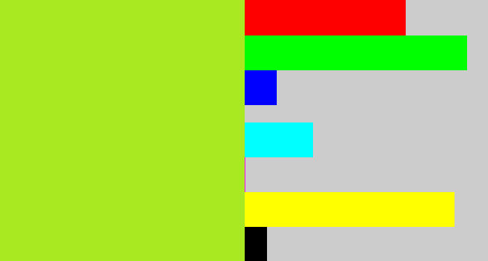 Hex color #a8e921 - yellowish green