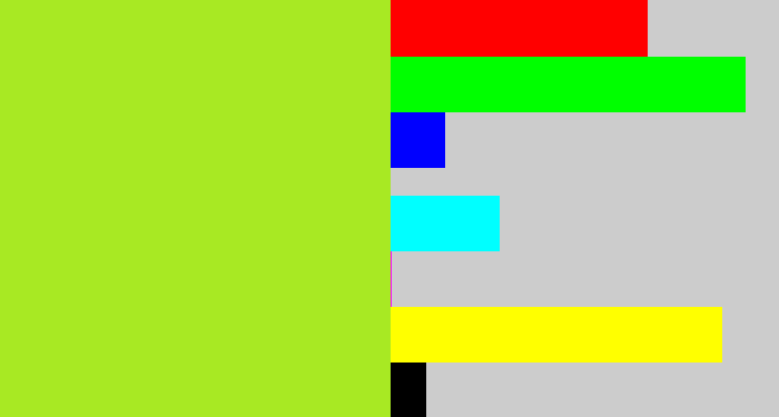 Hex color #a8e923 - yellowish green