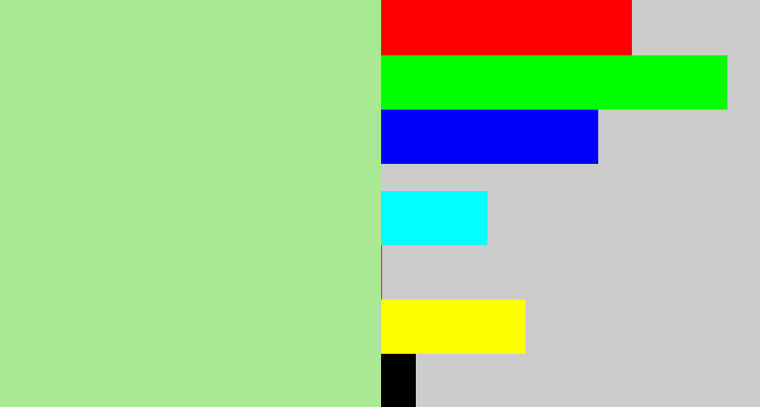 Hex color #a8e991 - pale light green