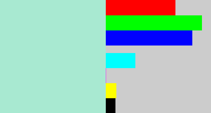Hex color #a8e9d1 - pale turquoise