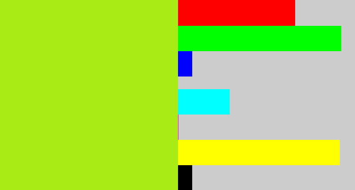 Hex color #a8eb15 - yellowish green