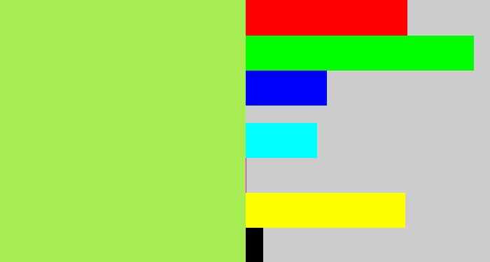 Hex color #a8ec53 - kiwi