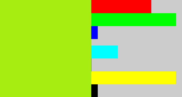 Hex color #a8ed11 - yellowish green