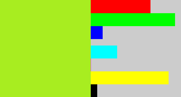 Hex color #a8ed20 - yellowish green