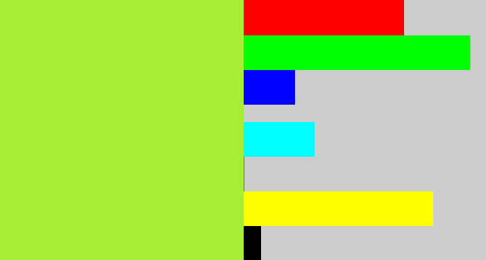 Hex color #a8ed35 - lime
