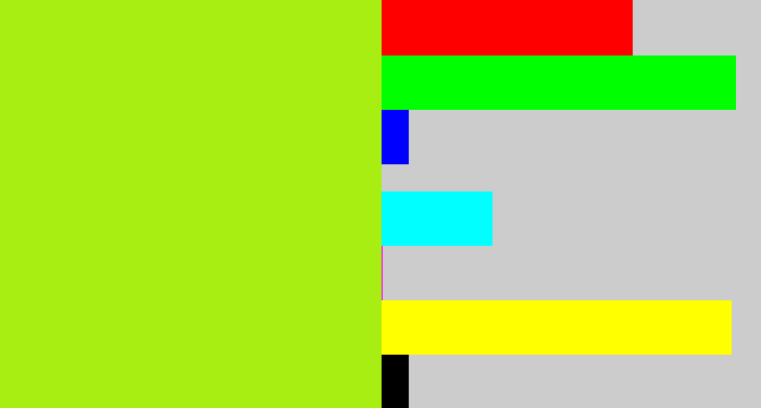Hex color #a8ee12 - yellowish green