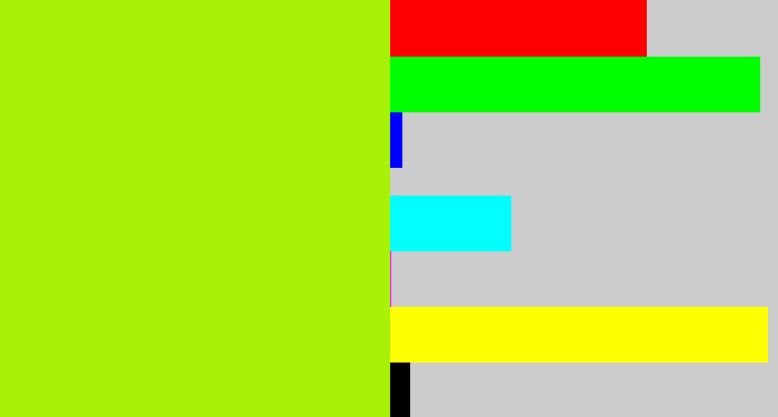 Hex color #a8f207 - lemon green