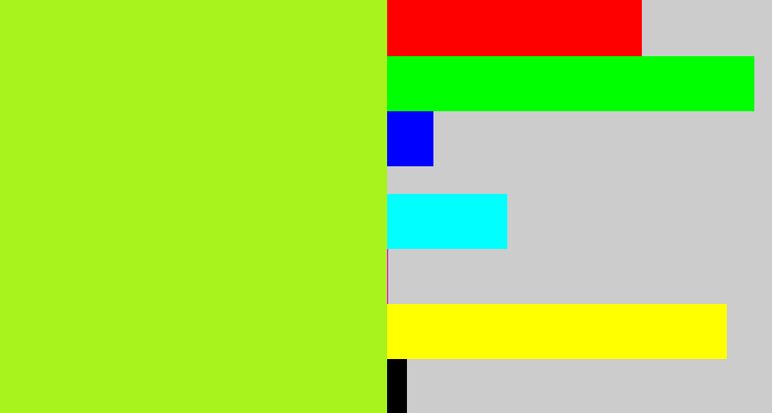 Hex color #a8f21e - yellowish green