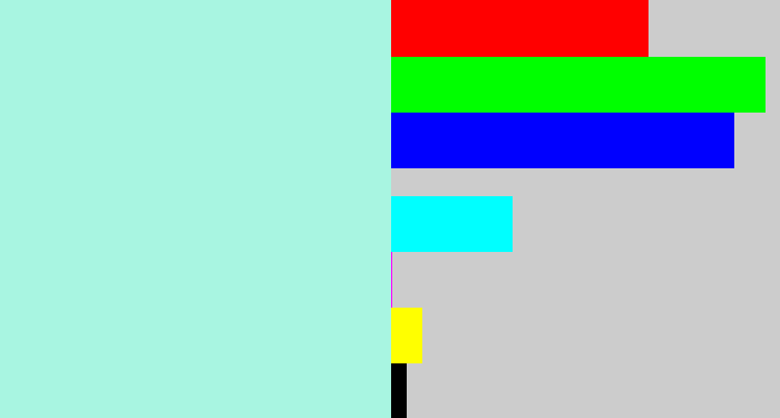 Hex color #a8f5e1 - pale turquoise