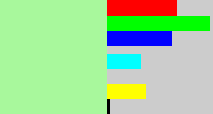 Hex color #a8f89c - pale light green