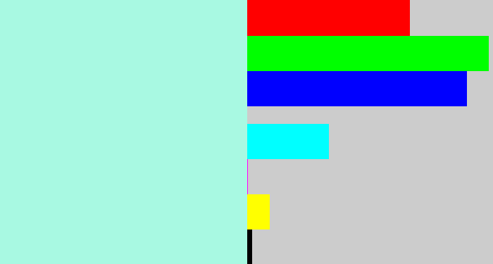 Hex color #a8f9e2 - pale turquoise