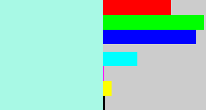 Hex color #a8f9e5 - pale turquoise