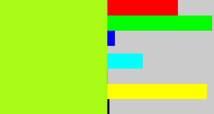 Hex color #a8fa12 - electric lime