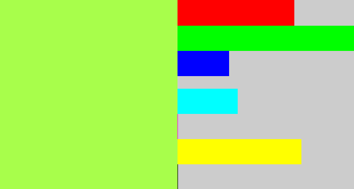 Hex color #a8fe4b - kiwi