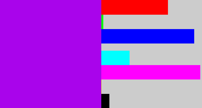 Hex color #a904eb - vibrant purple