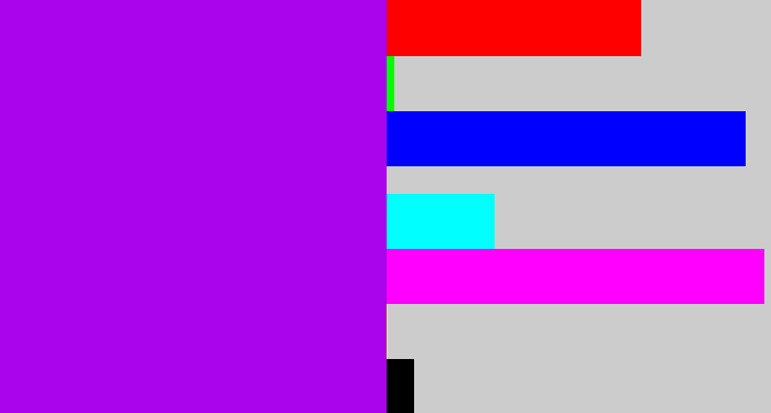 Hex color #a904ec - vibrant purple