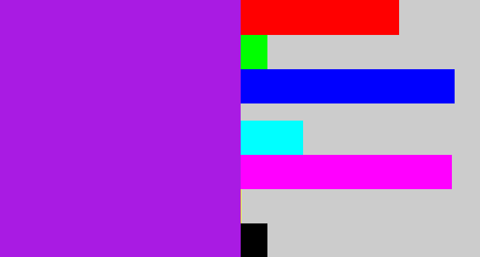 Hex color #a91be3 - violet