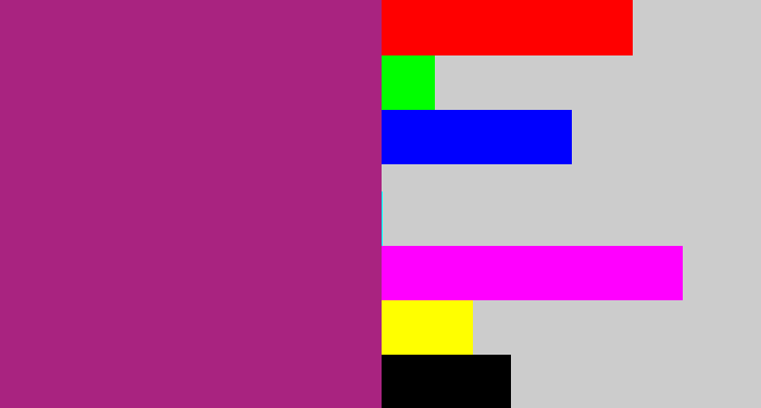Hex color #a92380 - warm purple